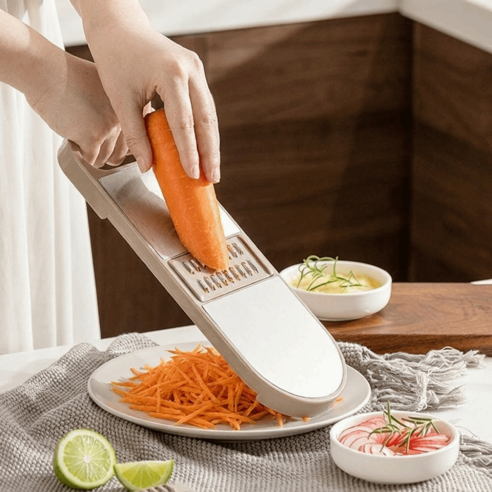 Meal Prep Manual - Effizienter Manueller Gemüseschneider mit Handschutz, Plastik-Gemüseschneider