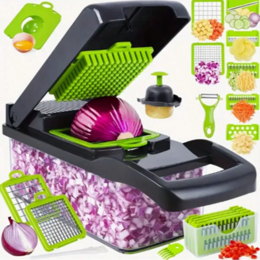 Meal Prep Manual - 16-teiliges Multifunktions-Küchenset: Gemüse- und Obstzerkleinerer, manuelle