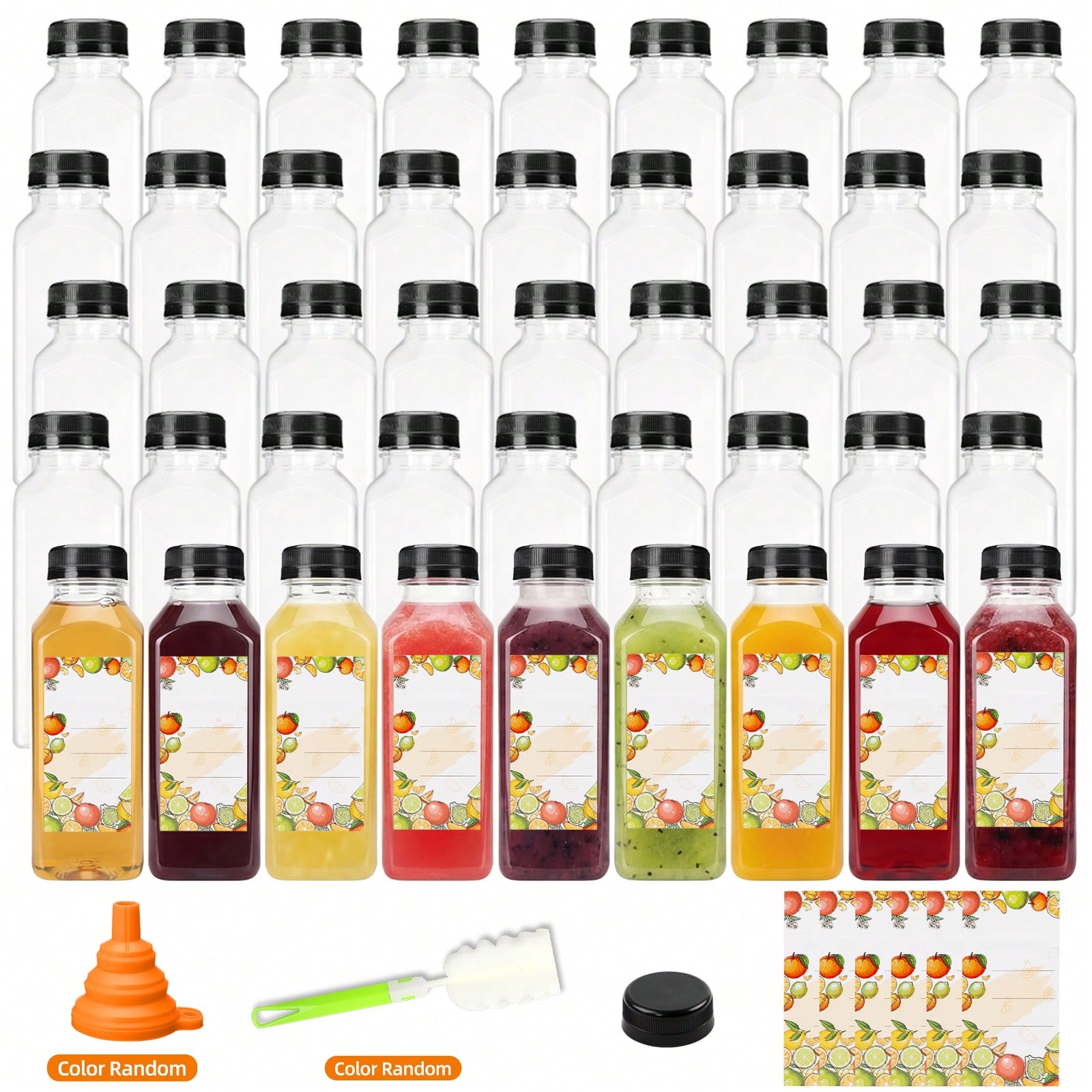 Meal Prep Smoothies - Plastik-Saftflaschen, modern, elegant, transparent, 12 oz,