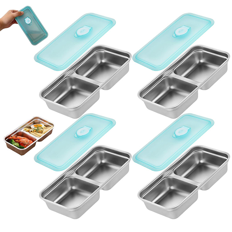 Stainless Bento Box - Tragbare Frischhaltebox aus Edelstahl, Lebensmittelbehälter, multifunktionale