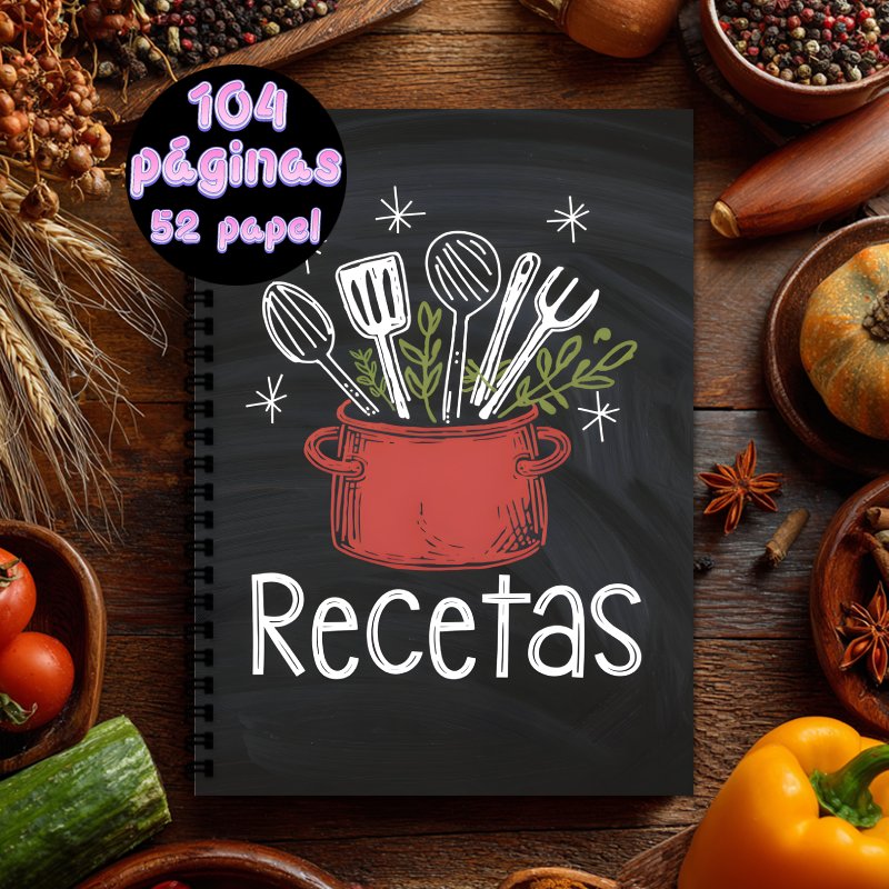 Meal Prep Book - A5 Spanisches Rezept-Spiralnotizbuch, geeignet für Hausmannskost,