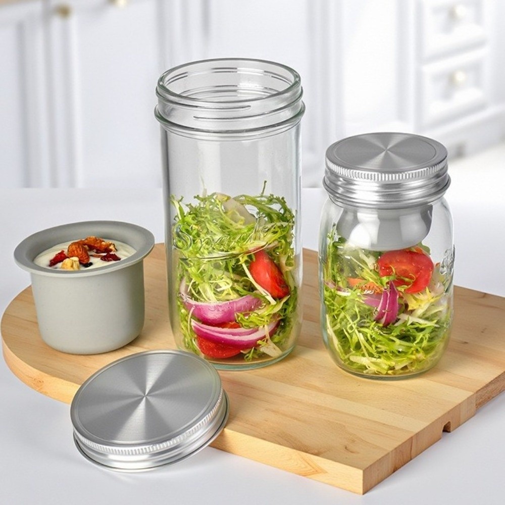 Meal Prep Weekly - 16/24 Oz Salat-Glasbehälter mit Weitem Hals,