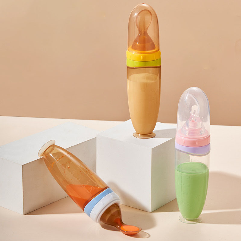Meal Prep Smoothies - 1 Stück 120ml Flüssigsilikon-Fütterungsflasche, Reispasten-Squeeze-Flasche mit