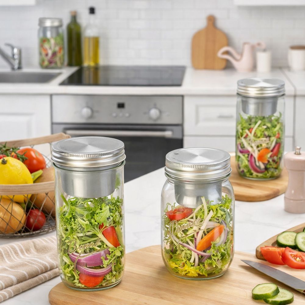 Meal Prep Weekly - 16/24 Unzen Salat-Glasbehälter mit Weiter Öffnung