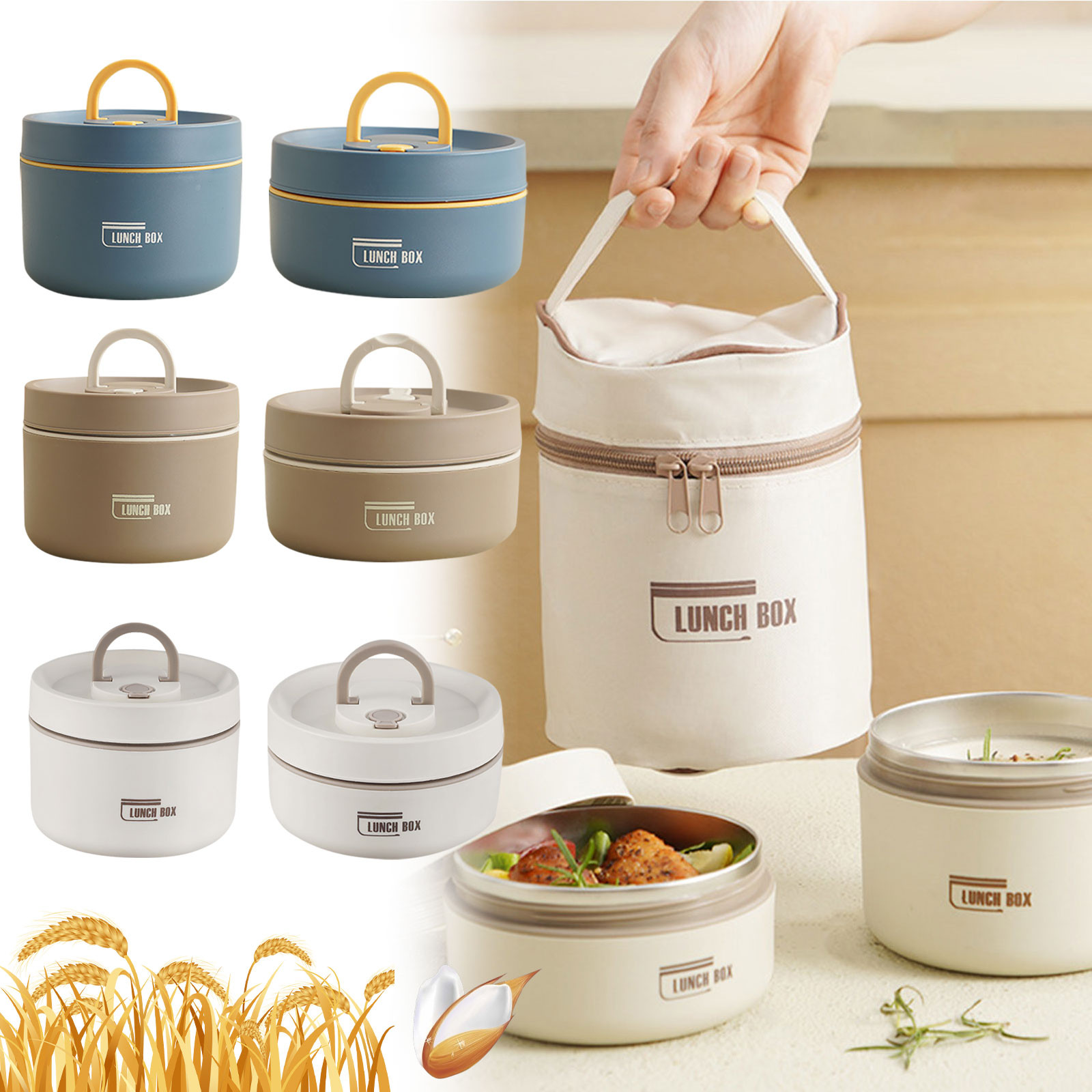 Stainless Bento Box - Thermische Lunchbox Edelstahl Isolierte Bento-Box Tragbarer
