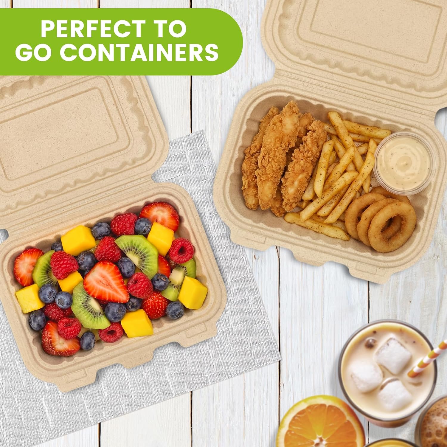 50er-Pack 16oz Clamshell Take- – Meal Prep With Rice Bewertung und Preis